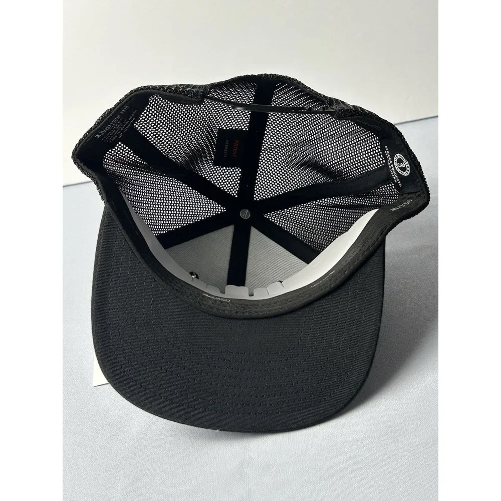 Mustang Survival Hat Black Yupoong 110 Flexfit Tech Trucker Snapback Cap NWT